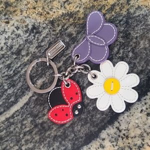 Rare & HTF Coach Ladybug Daisy Butterfly Keychain Fob Bag Charm EUC!